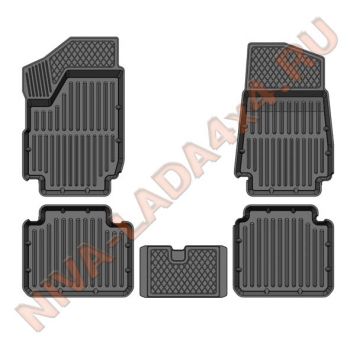 Коврики салона НИВА 21213; 21214; (5 деталей) резиновые SRTK Sarmat Standart