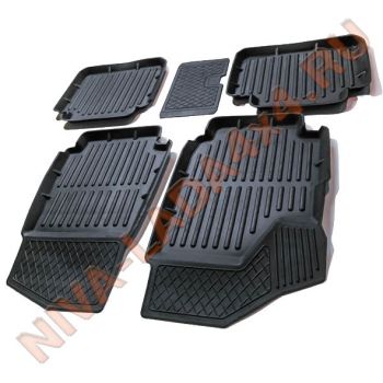 Коврики салона НИВА 21213; 21214; (5 деталей) резиновые SRTK Sarmat Standart