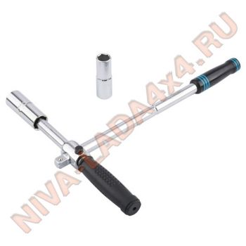 Ключ баллонный крест 17х19х21х23мм Gross 14270 раскладной, хромированный, в кейсе