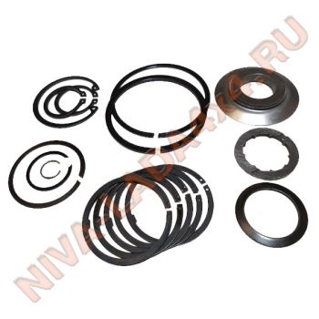 Кольцо стопорное; установочное, упорное КПП НИВА комплект 16 деталей