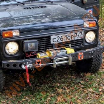 Бампер НИВА 21214-2803010 передний силовой (под лебедку, широкий барабан) FishHunter мод. 200