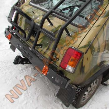 Бампер НИВА 21214-2804010 задний силовой FishHunter ZST 010, 4мм