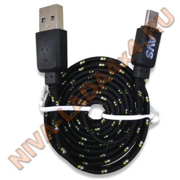 Кабель для micro USB AVS MR-321, (1м.) текстиль