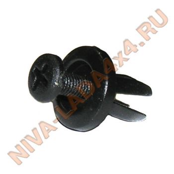 Пистон клипса универсальный D6х14мм (винт с резьбой, отвертка под крест)