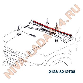 Окантовка накладки рамки (жабо) ветрового стекла НИВА-Шевроле 2123-8212738