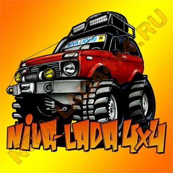 Наклейка NIVA-LADA4x4 нива красная 20х20