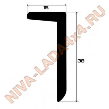 Молдинг бампера переднего универсальный, сплиттер Classic, жесткий, 38х15мм Г-образный (Юбка)
