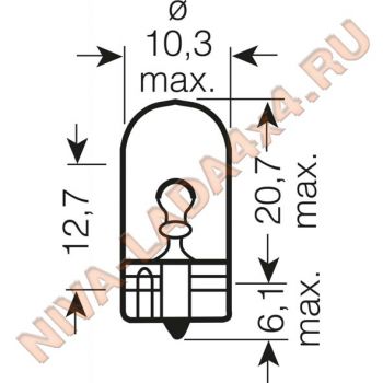 Лампа WY5W Osram 5вт (2827) безцокольная, желтая