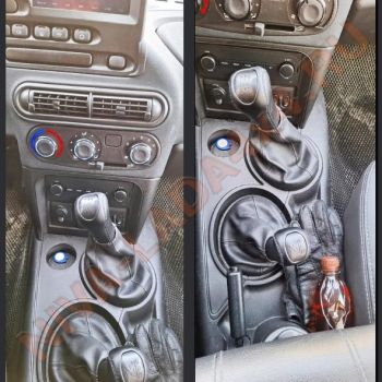 Рукоятка рычага управления КПП и Рукоятка рычага КР НИВА Шевроле черная вставка с чехлом, эко-кожа черный