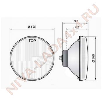 Оптический элемент НИВА WESEM RE 321.11 H4 (с пыльником) без габаритов