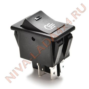 Выключатель клавиша универсальный с подсветкой, дополнительный свет (красный) 35А/12V