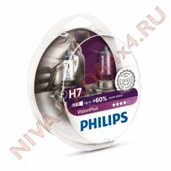 Лампа H7 Philips 55+60% (Vision Plus) 12972VPS2 (2 лампы Н7)