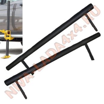 Защита порогов НИВА ТС-0385-NEW НИВА 21214, силовые пороги, черные