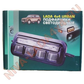 Подфарник НИВА 21214-3712010 / 21214-3712011 LED свет, c ДХО (комплект) типа ТюнАвто китай