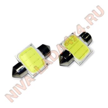 Лампа C5W освещения салона светодиодная Led COB 12 Chip 36мм AVS SV035 T11 белый 6000k (ПАРА)