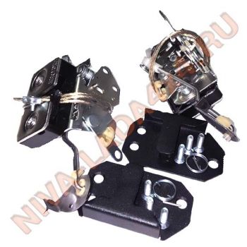 Замок двери боковой бесшумный НИВА 21214-6105012; 21214-6105013 комплект для установки