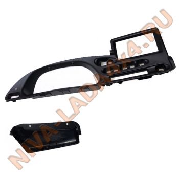 Щиток панели приборов НИВА-Шевроле 2123-5325124-10 под экран мультимедиа 7" (2 детали)