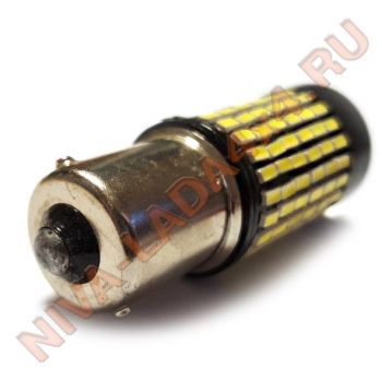 Лампа P21W SMD 144 Led, super WHITE, 15вт корпус черный