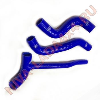 Шланги радиатора НИВА-Шевроле 2123-1303010; 2123-1303074; 2123-1303025 Силиконовые усиленные (3шт.) красные