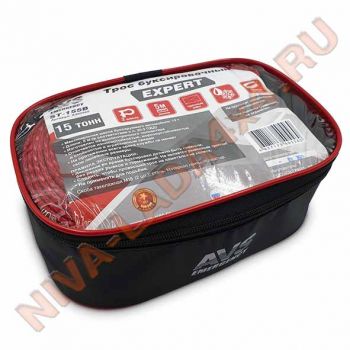 Трос буксировочный AVS ST-155B Expert 15т. 5м. с шаклами