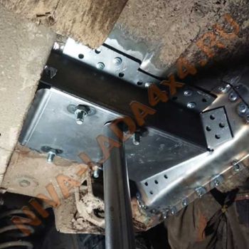 Жесть, соединитель порогов, площадки крепления продольных тяг УСИЛЕННЫЕ. НИВА Апгрейд