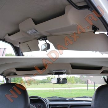 Накладка травмобезопасная потолка НИВА 4х4 COMFORT OPTIMAL 0401-ПЛ-72-БО с плафоном, черная