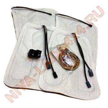 Подогрев сидений встраиваемый, универсальный установочный комплект элементов на два передних сиденья НИВА