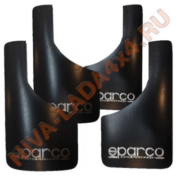 Брызговики универсальные Sparco (4шт) черные 22х38 см