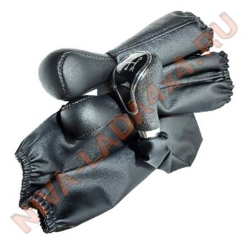 Рукоятка рычага управления КПП и КР НИВА с чехлами, эко-кожа, VestaHrom