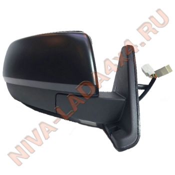 Зеркало боковое НИВА 21214-8201020-55; правое с накладкой, без фурнитуры, электропривод, обогрев Prizma 21214м