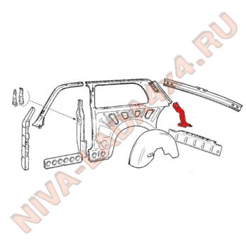 Жесть, стойка проема двери задка НИВА 21213-5601109-10 левая сторона