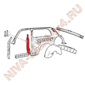 Жесть, усилитель в сборе центральной стойки боковины НИВА 2121-5401151-10