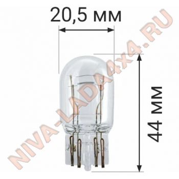 Лампа 21/5W двухконтактная стеклянный цоколь Polarg D1058