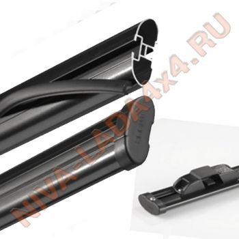 Багажник поперечины на рейлинги 2087-АУН-02 НИВА, аэродинамические, черные с креплением "СКОБА" АвтоПолимерСервис