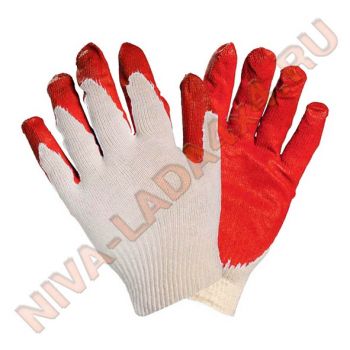 Перчатки рабочие AVS RP-03 обливные, латекс, красные