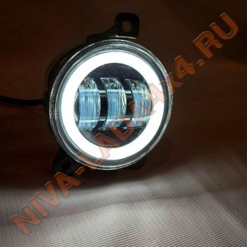 Фара противотуманная НИВА Шевроле 2123-3743010-10 Zilla арт. 2171-LED, светодиодные, ходовые огни Ангельские глазки, н/о ПАРА с 2009 ПТФ