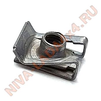 Скоба под винт М5мм, 12х15мм., металл, France закладная пружинная гайка