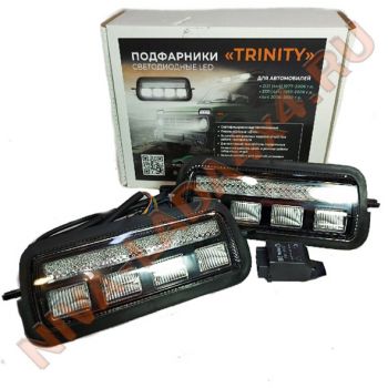 Подфарник НИВА 21214-3712010 / 21214-3712011 LED свет, c ДХО (комплект) ТюнАвто TRINITY до 2020 г.в.