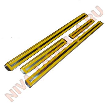 Накладки порогов декоративные НИВА TRAVEL (4шт.) 500х26 мм. 210х26 м. полированная нержавеющая сталь