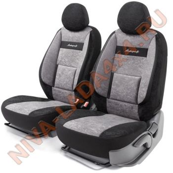 Чехлы салона универсальные Comfort COM-0405 BK/D.GY на передние сиденья, черно-серые
