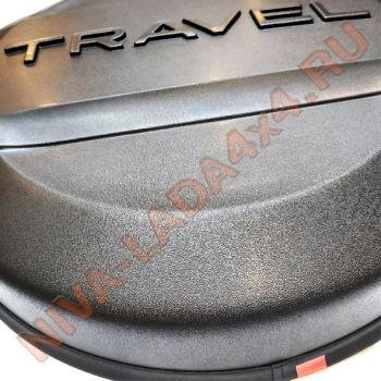 Чехол запасного колеса ПЛАСТИК надпись TRAVEL (колпак) черный шагрень