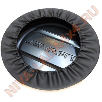 Чехол запасного колеса ПЛАСТИК надпись TRAVEL (колпак) черный шагрень