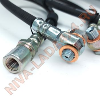 Шланг тормозной передний НИВА 2121-3506060; 2121-3506061; 2121; 21213; 21214; 2131; комплект с шайбами и болтами