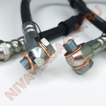 Шланг тормозной передний НИВА 2121-3506060; 2121-3506061; 2121; 21213; 21214; 2131; комплект с шайбами и болтами