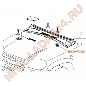 Втулка закладная под саморез для крепления облицовки ветрового стекла НИВА Шевроле 2123-8212778-55-0