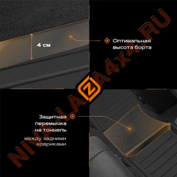 Коврики салона НИВА LEGEND (5 деталей) резиновые REZKON COMFORT