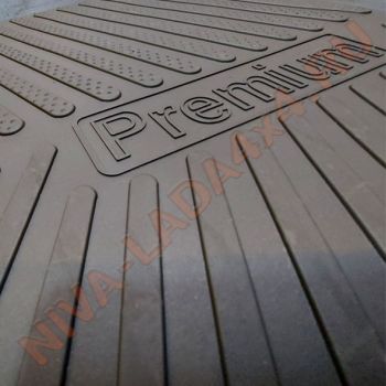 Коврики салона НИВА 21213; 21214; (2 детали) передние резиновые REZKON PREMIUM