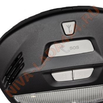 Плафон освещения салона в жесткий потолок НИВА Legend с ГЛОНАСС LED корпус черный с фишкой разъемом 8450105364