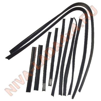 Уплотнитель стекла опускного НИВА 2121 (к-т) (бархотки) (8 деталей) №95 RTI Fenix бюджетный вариант