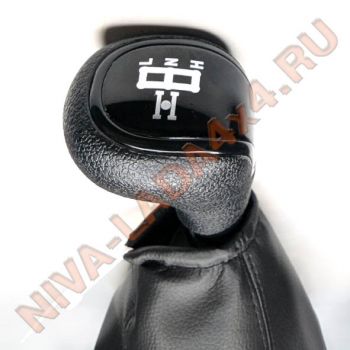 Рукоятка рычага управления КПП и Рукоятка рычага КР НИВА Шевроле М-0312 с чехлами, эко-кожа черный
